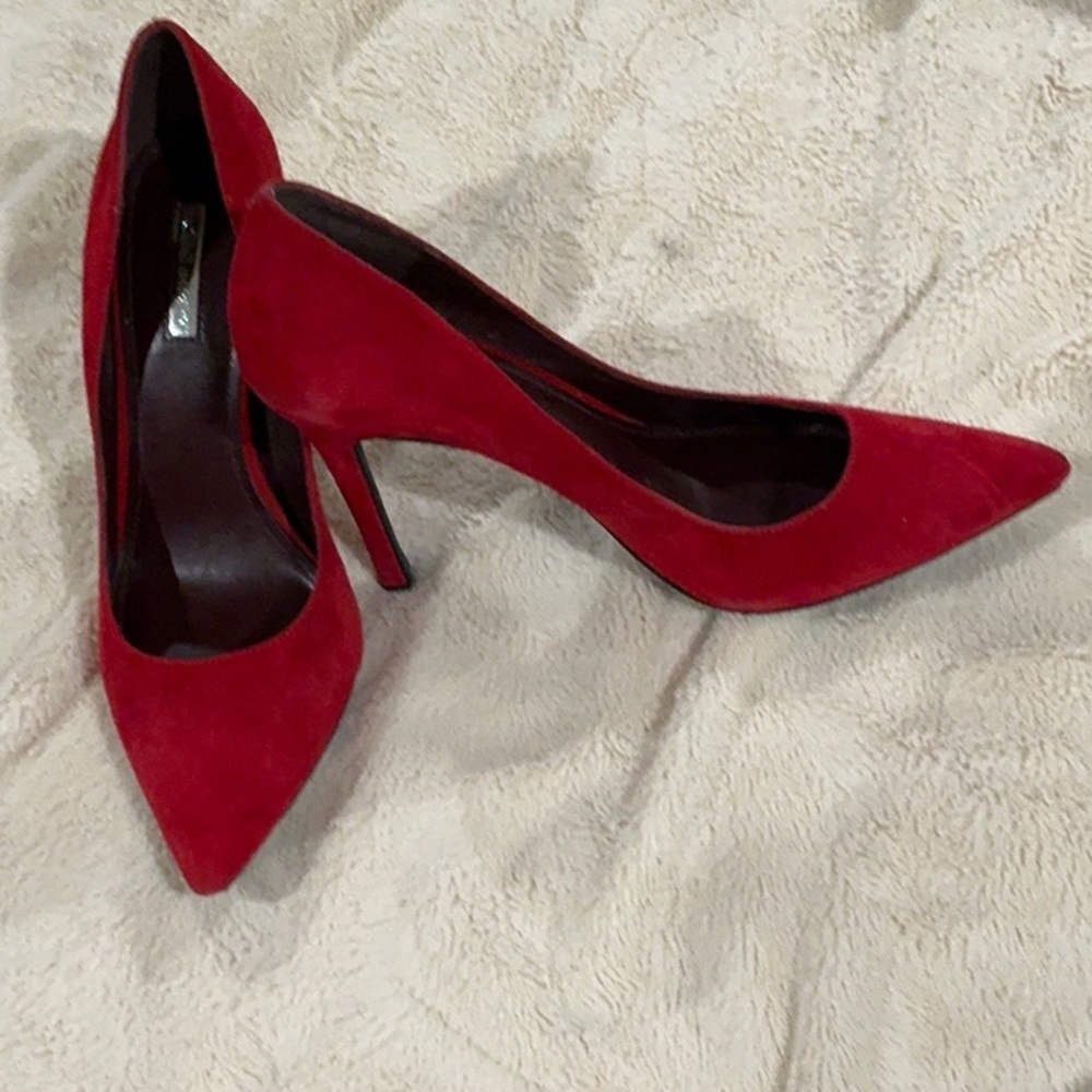 BCBGeneration Red Suede Heels - Picture 2 of 4